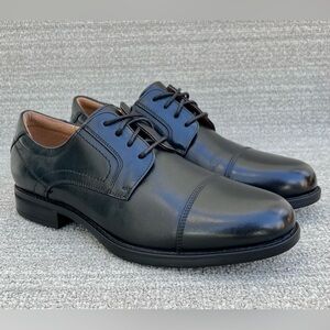 FLORSHEIM Center Cap Toe Black Leather Derby Shoes Men's Size 8 US
